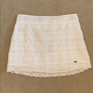 hollister white lace skirt